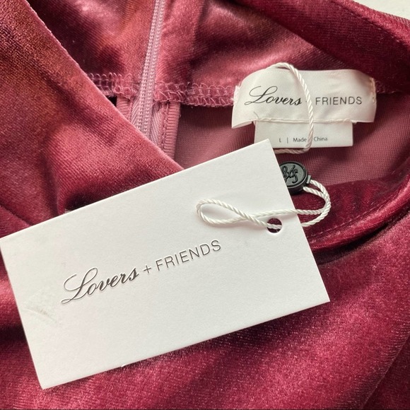 NWT LOVERS & FRIENDS Myra Mock Neck Velvet Bodysuit Mauve Size Large - Picture 5 of 9